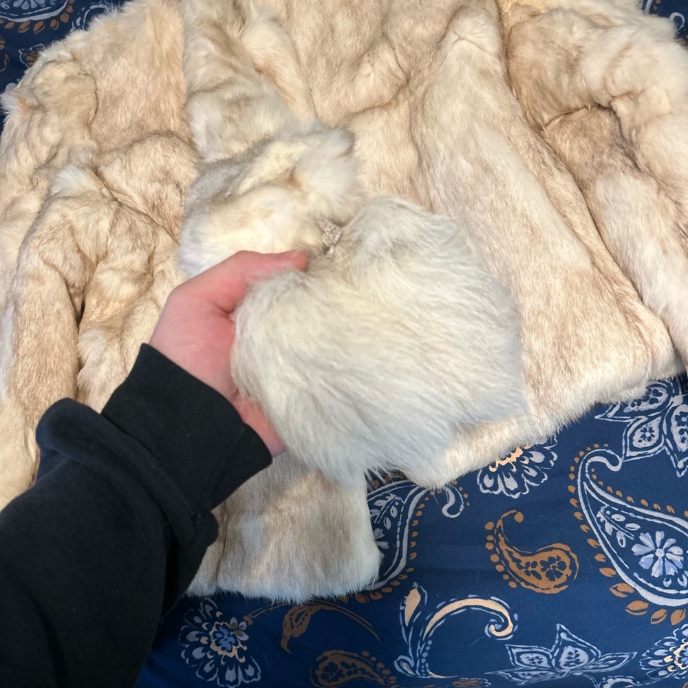 Genuine rabbit fur coat
